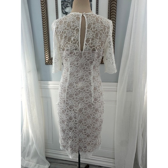JAX White Lace Sheath Midi Dress Size 6 - Picture 4 of 7